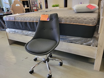 Charcoal Fabric Armless Desk Chair