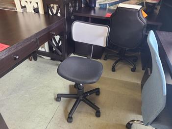 Black Armless Desk Chair with White Mesh Back