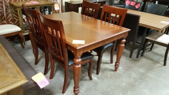 Legacy Cherry Rectangular Dining Table with Turned Legs (blemish on corner)