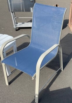 Outdoor Dark Blue Mesh Arm Chair