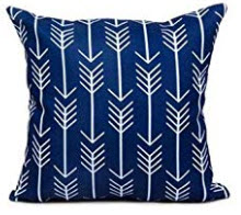 Dark Blue Throw Pillows with White Arrow Accents (set of 2)