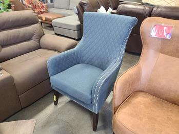 Marcel Blue High-Back Accent Chair