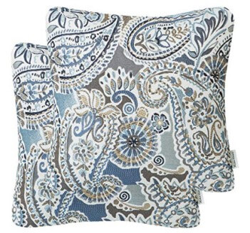 Blue Paisley Throw Pillows (set of 2)