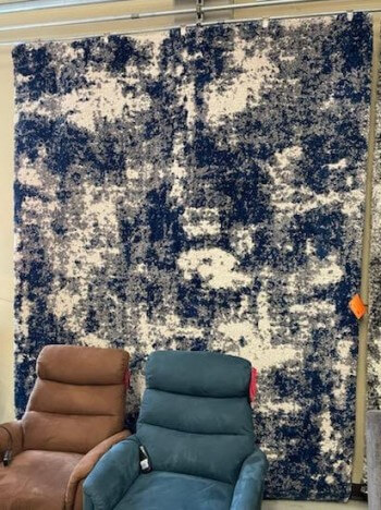 Plush Blue, Charcoal & Ivory 5x8 Area Rug