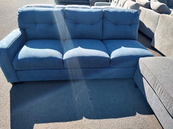 Ashley Blue Fabric One-Arm Sofa