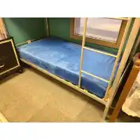 BedTech 7-Inch Gel-Infused Memory Foam Twin Mattress with Blue Waterproof Cover
