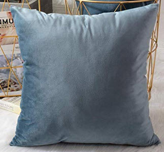 Blue Plush Velvet Throw Pillows (set of 2)