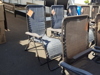 Blue Zero-Gravity Outdoor Recliner