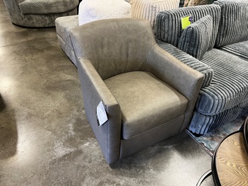 Ashley Bradney Swivel Accent Chair in Fossil Leather