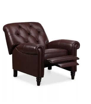 Futura Martha Stewart Bradyn Leather Recliner in Eden Brown