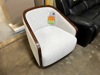 Brent Upholstered Swivel Chair with Contoured Hardwood Frame