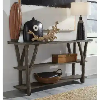 Modus Bridger Rustic Console Table with Glass Top
