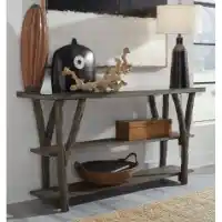 Modus Bridger Rustic Console Table with Glass Top