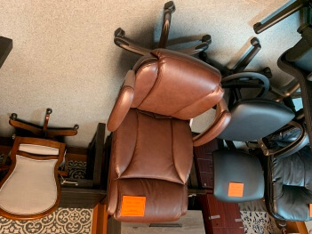 Brown High-Back Faux Leather Desk Chair