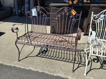 Crestview Fleur De Lis Bronze Metal Bench