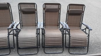 Brown Zero-Gravity Outdoor Recliner