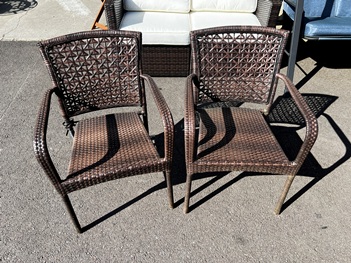 Dark Brown PVC Wicker Outdoor Chair