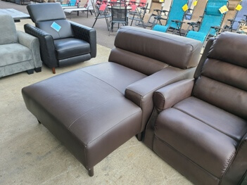 Jason Furniture Dark Brown Leather Chaise