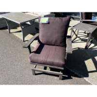 Outdoor Motion Chair with Brown Cushions