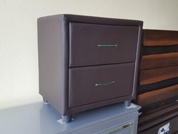 Homelegance Dark Brown Faux Leather 2-Drawer Nightstand