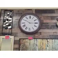 Brown & White 30-Inch Wall Clock