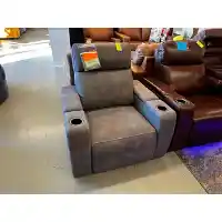 Jason Furniture Buffy Charcoal Durapella Microsuede Dual Power Recliner