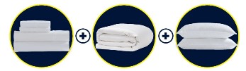 Serta Bundle:  Queen Sheets, Mattress Protector & 2 Down-Alternative Pillows