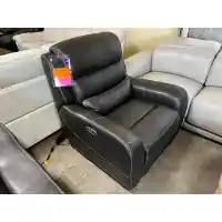 Violino Caesar Charcoal Leather Zero-Gravity Dual Power Recliner