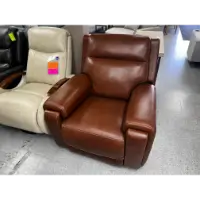 Violino Caesar Chestnut Leather Zero-Gravity Dual Power Recliner