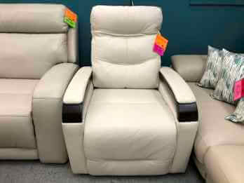 Jason Furniture Canmore Ivory Leather Power Recliner