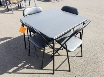 Black Folding Table with 4 Chairs