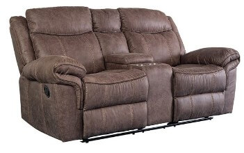 Porter Carrizo Microsuede Reclining Console Loveseat