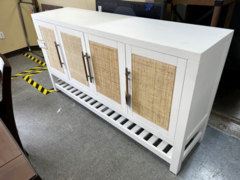 Catriona Ivory Sideboard with Rattan Accents