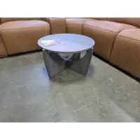 Stanley Ranger Cerused Ash Round Coffee Table with Open Crossed Arch Base