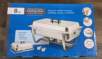 Stainless Steel 8-Quart Chafing Dish with Folding Stand
