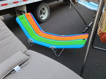 Outdoor Multicolored Folding Chaise Lounge