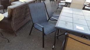 Outdoor Charcoal Mesh Arm Chair