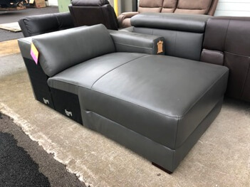 Jason Furniture Grey Leather Chaise (blemish)