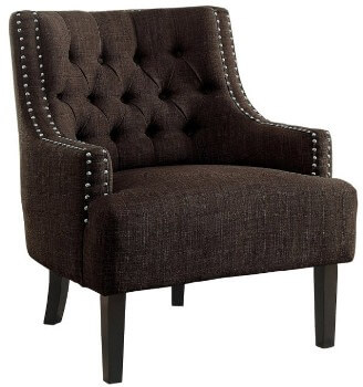 Homelegance Charisma Chocolate Accent Chair with Nailhead Trim