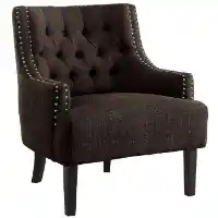Homelegance Charisma Chocolate Accent Chair with Nailhead Trim
