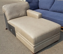 Chateau Dax Taupe Leather One-Arm Chaise
