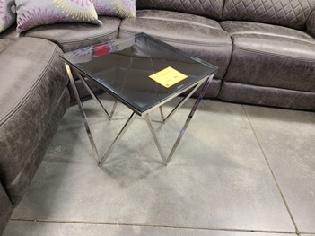 Homelegance Chrome End Table with Glass Top