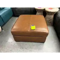 Jason Furniture York Chestnut Leather Storage Ottoman 