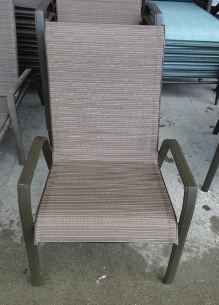 Outdoor Chocolate Mesh Arm Chair (faded)