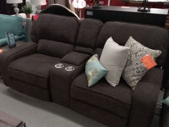 Homelegance Chocolate Power Reclining Console Sofa with Power Adjustable Headrests