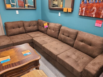 Homelegance Chocolate 2-Piece Fabric Sectional (blemish)
