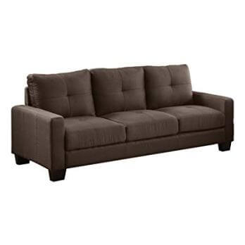 Homelegance Ramsey Chocolate Sofa with Tufted Accents