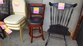 Homelegance Cherry Finish Swivel Barstool with Black Faux Leather Upholstery