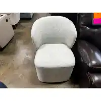 Dimova Natural Cloud Covered-Back Accent Chair on Rollers