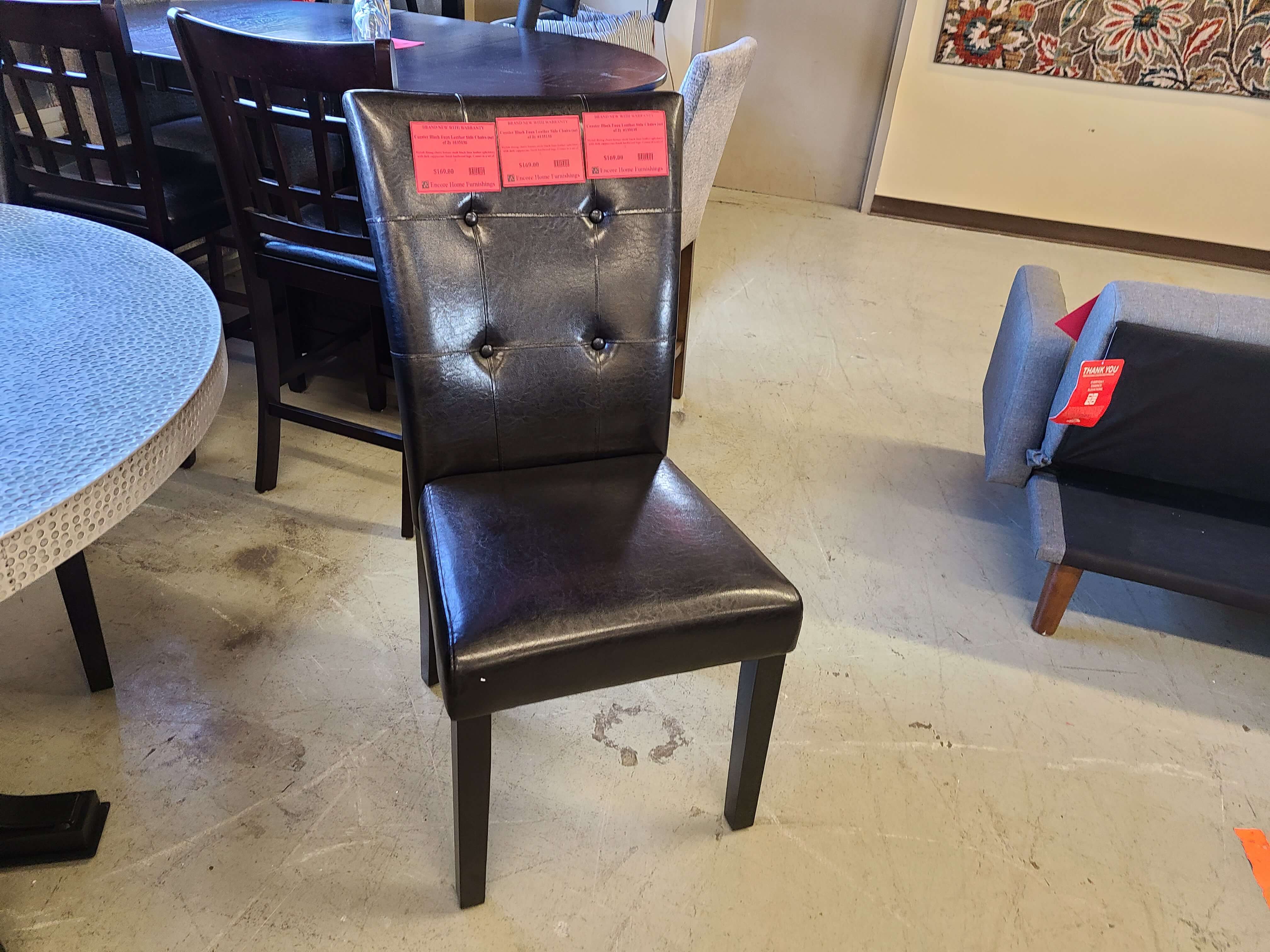 Coaster Black Faux Leather Side Chairs (set of 2)